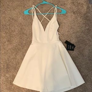 Believe in Love White Backless Skater Dress